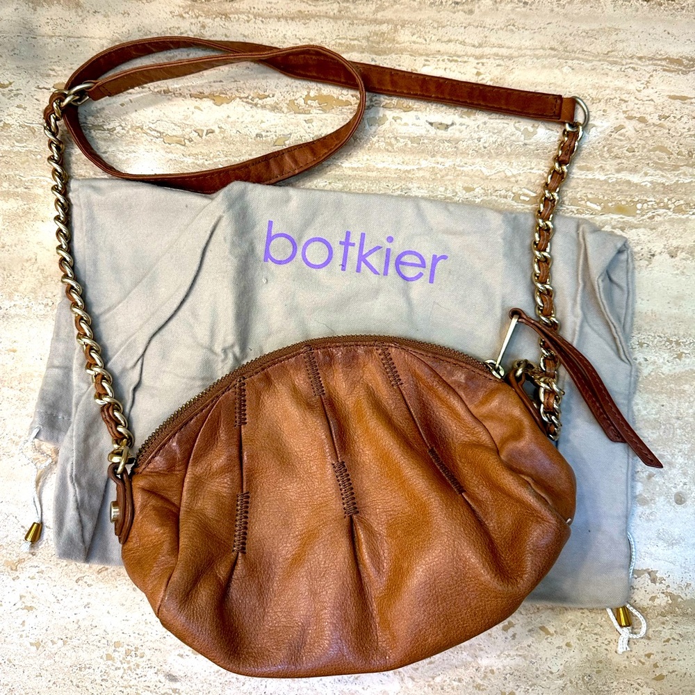 Botkier Cognac Leather Cross Body Bag
